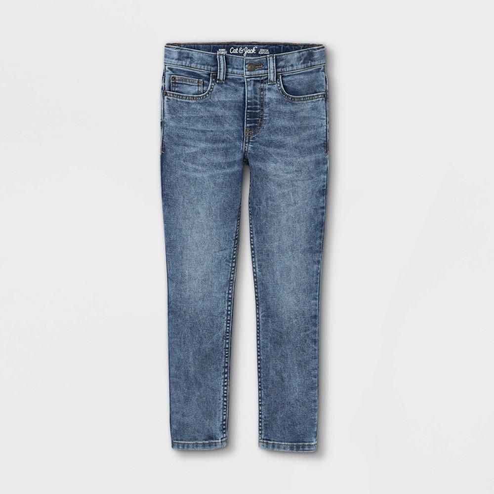 Boys' Stretch Skinny Fit Jeans Cat & Jack Medium Blue 16 Husky Mid Rise